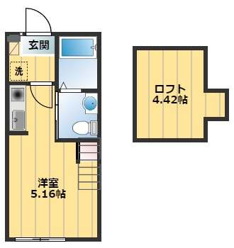 【間取り】 | ハーミットクラブハウスヒルズ戸塚A棟 | ロフト付き！使い勝手のいいワンルームの間取りです！