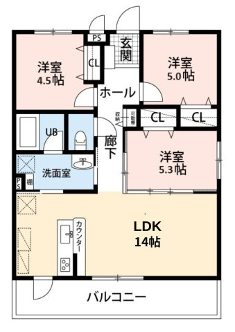沖縄市与儀３丁目のアパートの間取り