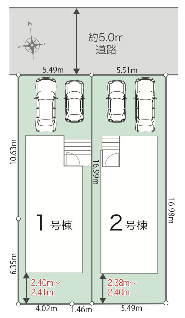 【仲介手数料無料】所沢市中新井１期１号棟　所沢市の不動産なら西武ハウジングの区画図