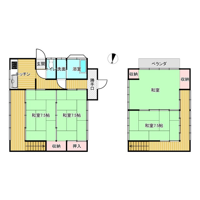 鉾田市借宿中古戸建の間取り