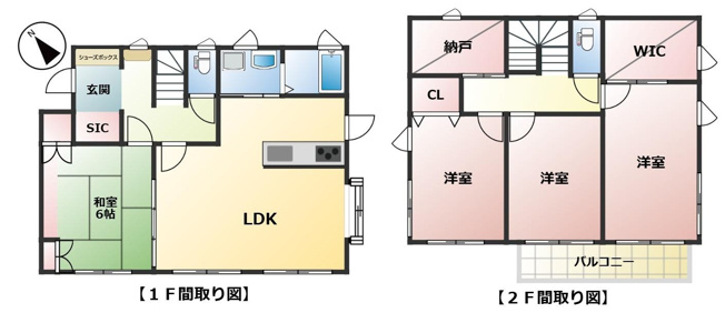 【間取り】 | 廿日市市四季が丘上　４ＬＤＫ＋納戸、ＷＩＣ戸建て | リノベーション済み４ＬＤＫ＋納戸、ＷＩＣ戸建て
角地、瀬戸内海が見える高台で眺望良好
フルリノベーション完了
60坪超の広い敷地、お庭、物置つき
車３台以上～駐車できます
太陽光パネルつき軽量鉄骨造り