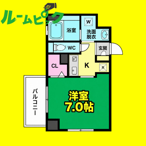 プロシード吹上　名古屋市賃貸　仲介手数料無料の間取り