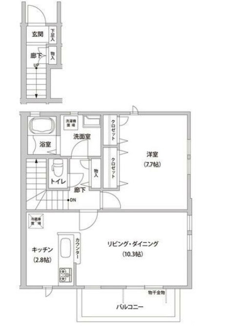 クレメンテ桜丘（北棟）の間取り|間取りです。