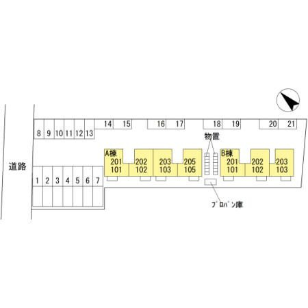 セジュール天神　Ｂの区画図