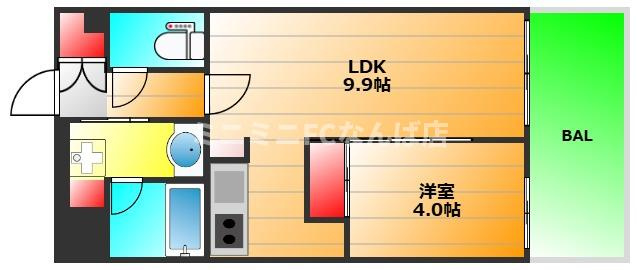 大阪市西区本田１丁目の賃貸マンションの間取り|現状有姿