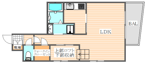 リアンシエルブルー東比恵2(小型犬飼育可能の追炊き付きデザイナーズ物件！)の間取り|使いやすい間取りです。