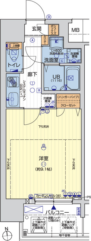 レオンコンフォート難波サウスゲートの間取り