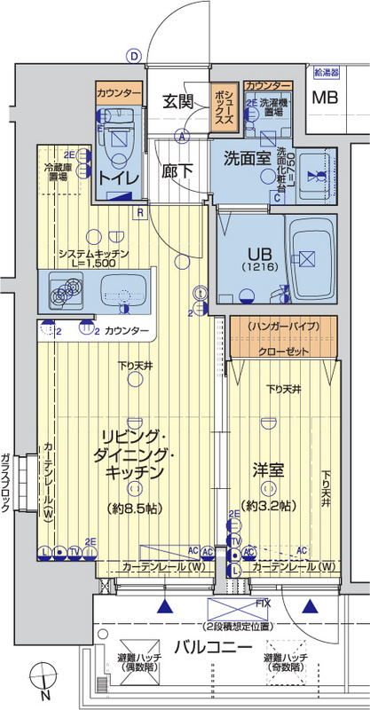 レオンコンフォート難波ブランの間取り