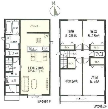 守谷市松ケ丘6丁目15番　新築戸建て　B号棟の間取り|間取り図です♪
実際の空間の広さや陽当たり、風通しなどは現地でご確認できます♪