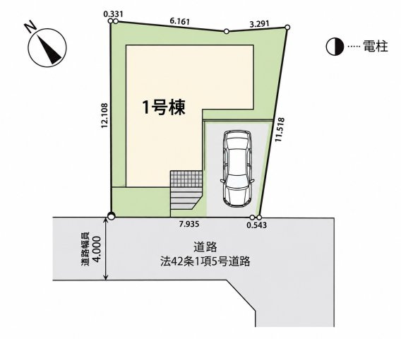 仲介手数料無料　上尾市地頭方520-8　新築戸建　全１棟の区画図