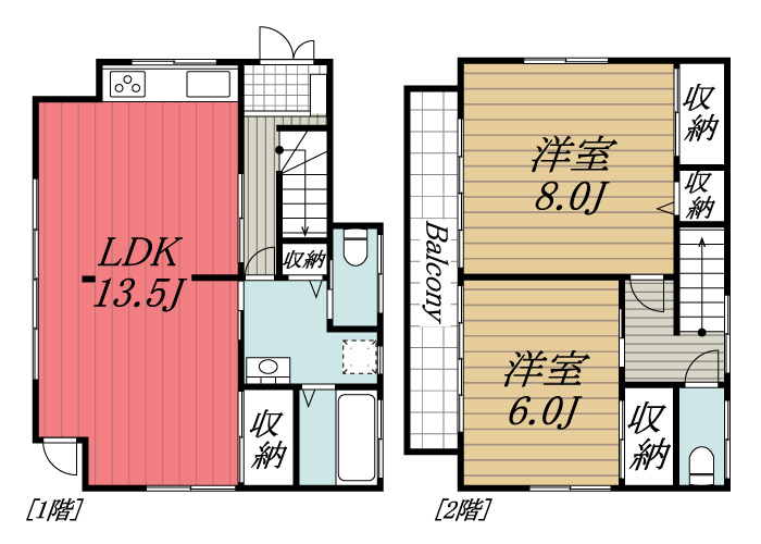 【間取り】 | 貝塚町H貸家