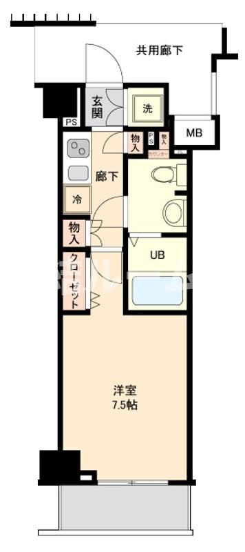 板橋区本町の賃貸マンションの間取り