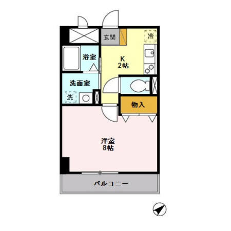 アルバ南柏の間取り|★広めの洋室１Ｋです
