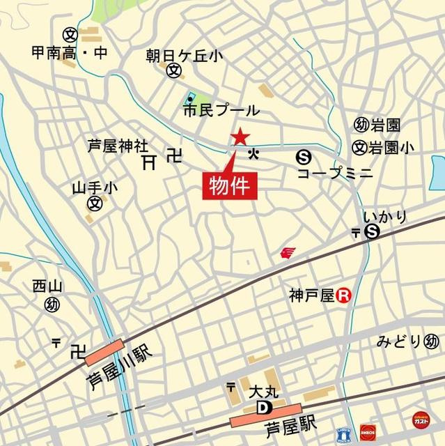 パークシュロス芦屋の地図