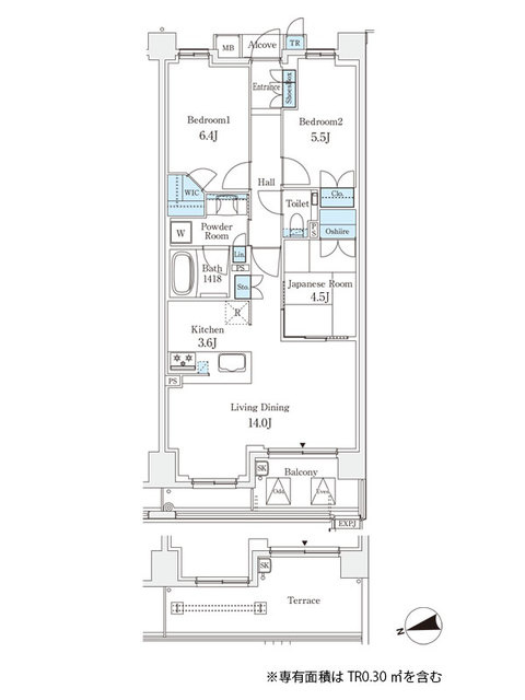 パークシュロス芦屋の間取り