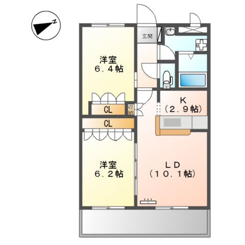ピアコートＫ．Ｓ．Ｒの間取り