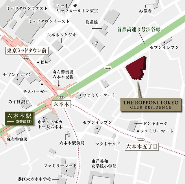 ＴＨＥ　ＲＯＰＰＯＮＧＩ　ＴＯＫＹＯ　ＣＬＵＢ　ＲＥＳＩＤＥＮＣＥの地図