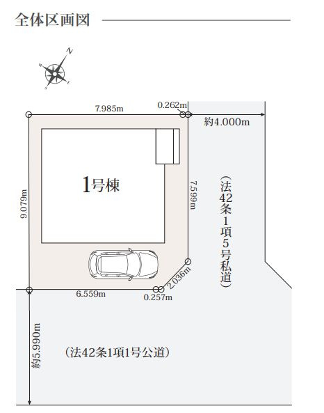 南区新磯野2丁目新築戸建て　6期1号棟の区画図|区画図「南区新磯野2丁目新築戸建て」