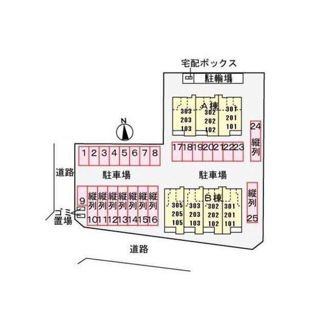 EnRich長良Bの駐車場|配置図