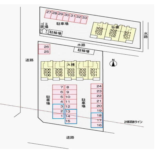 ブロッサムⅡの駐車場