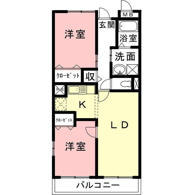 瑞穂市馬場上光町１丁目のアパートの間取り