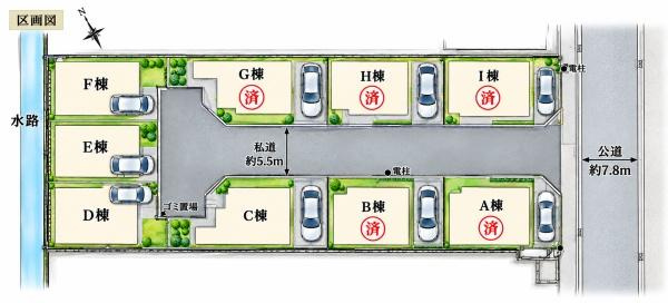 横浜市港北区鳥山町の新築一戸建の区画図|住環境良好の立地！
早くも残り4棟になりました。
お早目にお問い合わせください！