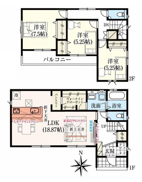 磯城郡田原本町大字阪手の新築一戸建の間取り
