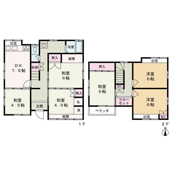 和歌山市榎原　中古戸建の間取り