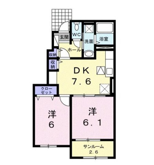 【間取り】 | ベラ　カンパーニャ　Ａ
