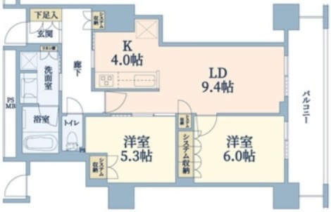 【間取り】 | 阿波座ライズタワーズフラッグ46