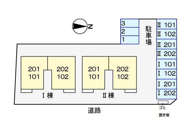 グリーンパレスⅡの駐車場