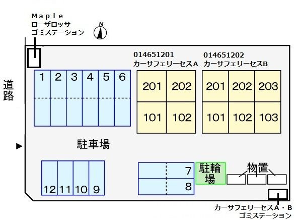 カーサ　フェリーセス　Ｂの駐車場