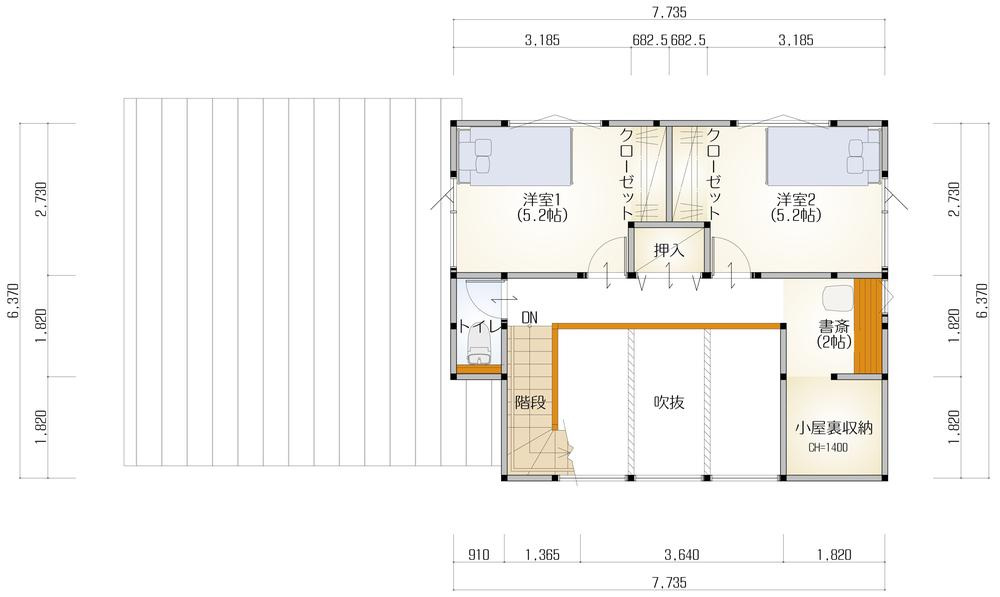 栃木市箱森　新築戸建　敷地66.12坪の間取り