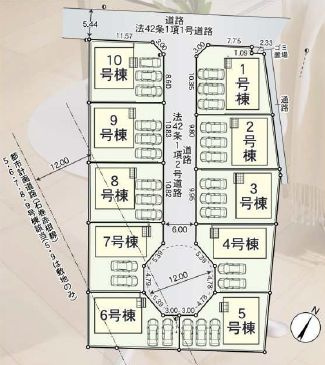 豊川市伊奈町第24　4号棟の区画図
