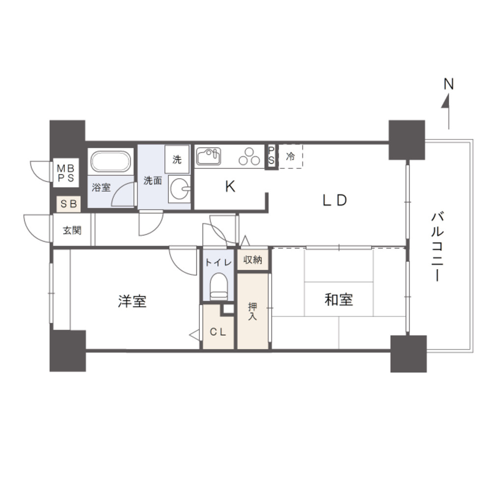 ライオンズマンション岡山南の間取り