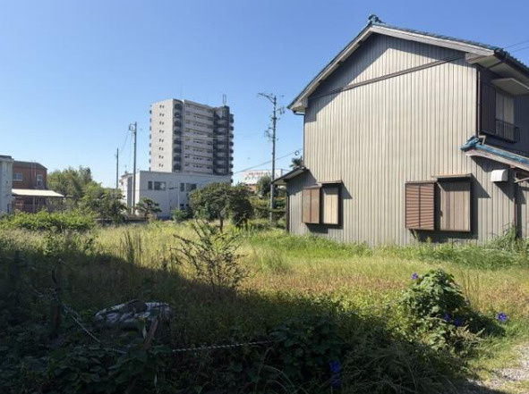 知多郡武豊町字迎戸　売り土地の前面道路含む現地写真