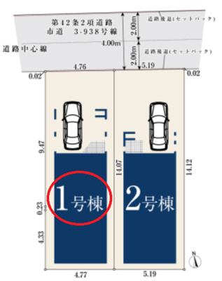 【区画図】 | 所沢市けやき台1丁目　全2棟 1号棟