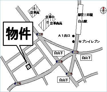 ヒルズコート白山の地図