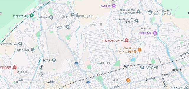 神戸市灘区鶴甲　新築一戸建ての地図