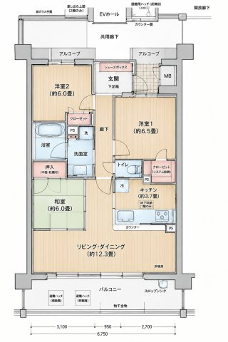 【間取り】 | ローレルコート茨木新中条