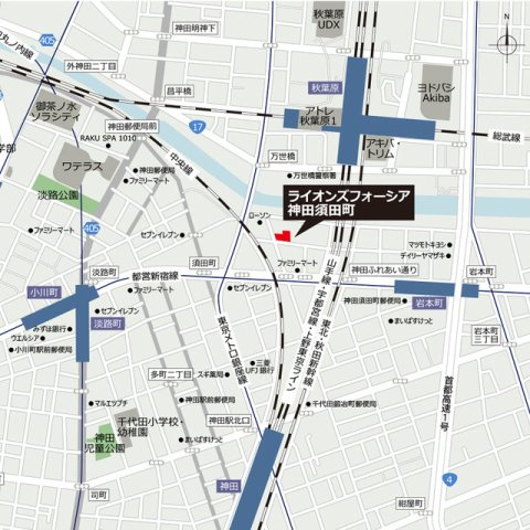 ルジュール神田須田町の地図