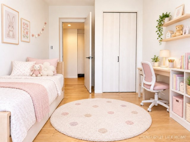 【子供部屋】 | レクセルマンション府中 | ライフスタイルに合わせて自由に使えるマルチな洋室。明るい光が差し込む空間は、テレワーク用の書斎やホビールームにも最適です。独立性が高く、プライベートな時間を穏やかに過ごせます。