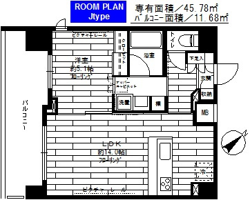 ステージグランデ蒲田アジールコートの間取り|高層階カウンターキッチンの1LDK
収納豊富な間取り！