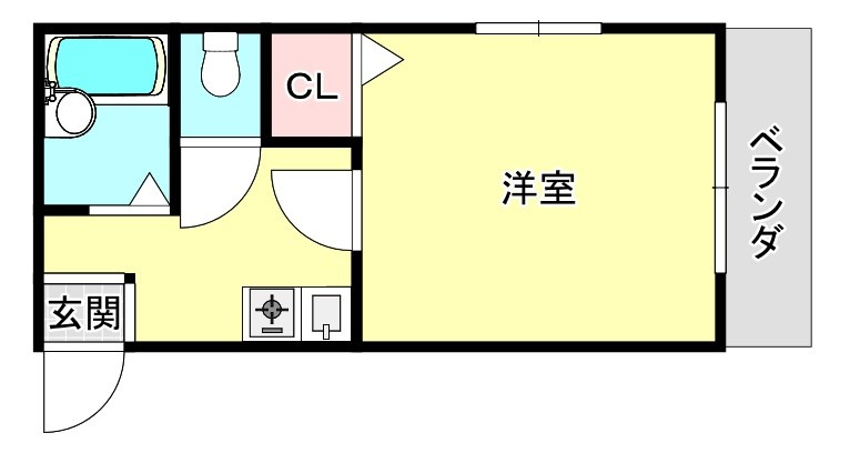 HU岩屋ハイツの間取り