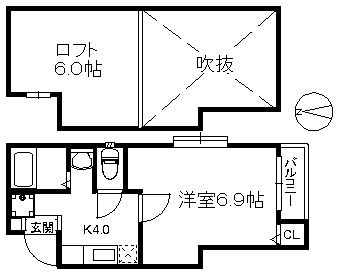 クリスタルＫ天神南の間取り
