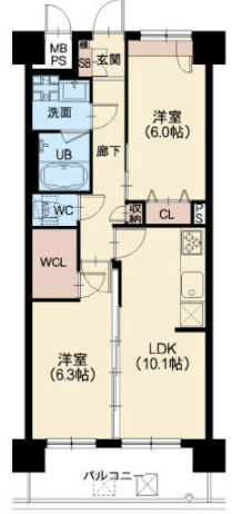 スプランディッド難波WESTⅡの間取り