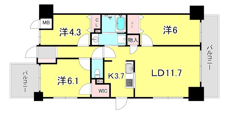 M'sレジデンス神戸の間取り