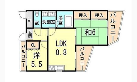フレンテ灘の間取り