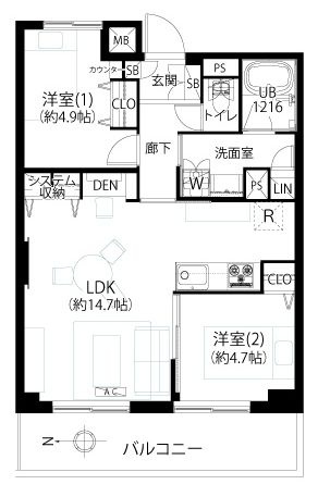 小松川パークマンション弐号棟の間取り|8階部分・・日当たり・通風・眺望良好。新規リノベーション施工が完了いたしましたのでいつでも内覧が可能です。安心のアフターサービス保証付きですのでご購入後も安心して暮らせます。