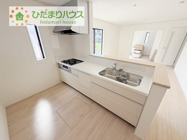 【キッチン】 | 土浦市中村南第11　新築戸建　4号棟 | 新婚さんにおすすめ！おしゃれなカウンターキッチンのあるLDKです(#^^#)